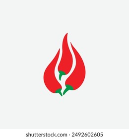 Hot chili fire logo design