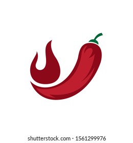 hot chili fire vector illustration logo design