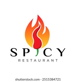 Hot Chili Essen mit Chili und Feuer Symbol Typografie Logo