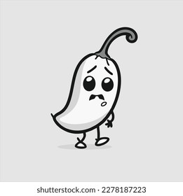 Hot chili icon, cute chili logo vector illustration, gray background