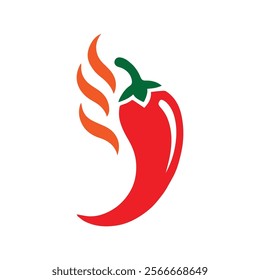 Hot chili icon logo design template isolated illustration