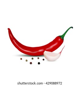 Hot chili isolated on white background