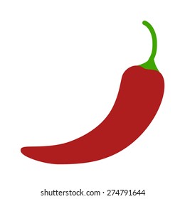 Hot chili or jalapeno pepper flat vector icon for apps and websites