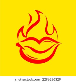Diseño de logotipos para los labios de chile en caliente