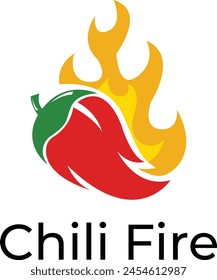 Hot Chili logo design, Fire Chili logo,  Spicy Pepper logo