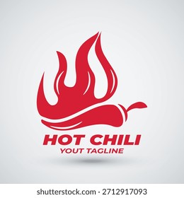 Hot chili logo design and fire chili logo symbol best for spice food