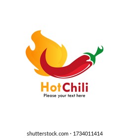 Hot chili logo design template illustration. there are chili and fire