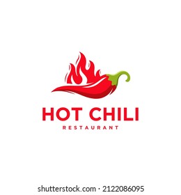 Hot Chili logo design vector, Fire Chili logo symbol, Spice food restaurant symbol icon