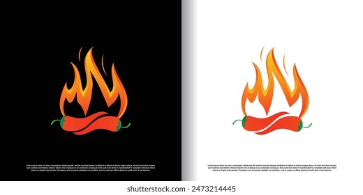 hot chili logo design vector with creative concept premium vector