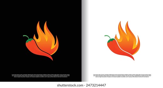 hot chili logo design vector with creative concept premium vector