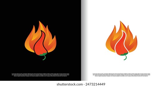 Vector de diseño de logotipo de chile caliente con concepto creativo Vector premium