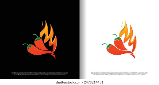 hot chili logo design vector with creative concept premium vector