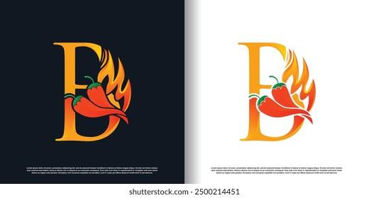 hot chili logo design vektor mit buchstabe b konzept premium vektor
