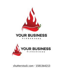 Hot chili Logo designs , modern chili logo designs concept - vector