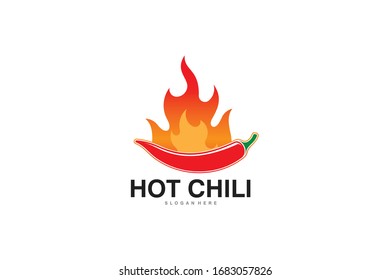 Hot Chili logo designs template, vector icon Illustration
