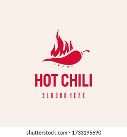 Hot Chili logo hipster retro vintage vector template, Fire Chili logo symbol, Spice food symbol icon