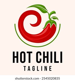 Logo de chili caliente. Diseño de comida picante, etiqueta de salsa	
