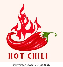 hot chili logo. spicy food design, sauce label	
