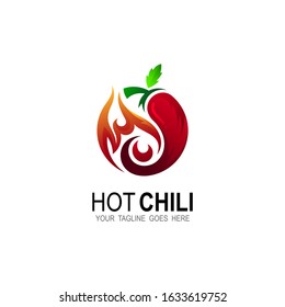 Hot chili logo template design vector,  Hot Food logo symbol or icon template