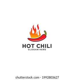 hot chili logo template in white background