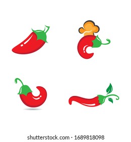 Hot chili logo vector icon illustration