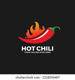 Hot chili logo vector. Red chili logo vector