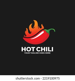 Hot chili logo vector. Red chili logo vector