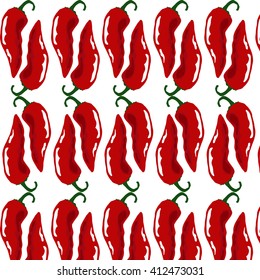 Hot chili pairs seamless pattern .Vector illustration with spicy pepper.