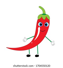 hot chili paper illustration. natural vegan vegetable