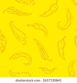 hot chili pattern background. vintage chili background. pepper pattern background. chili doodle pattern background. 