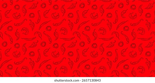 hot chili pattern background. vintage chili background. pepper pattern background. chili doodle pattern background. 
