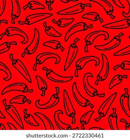 hot chili pattern background. vintage chili background. pepper pattern background. chili doodle pattern background.