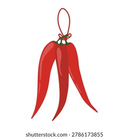 Hot chili pepper bundle. Red spicy vegetable illustration for Mexican food restaurant menu, kitchen decor poster, or hot sauce sticker design.