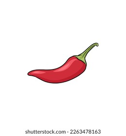 Hot chili pepper icon. Asian and Mexican spicy food and sauce. Chili icon vector illustration isolated on white background