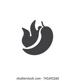 Hot chili pepper icon vector, filled flat sign, solid pictogram isolated on white. Symbol, logo illustration.