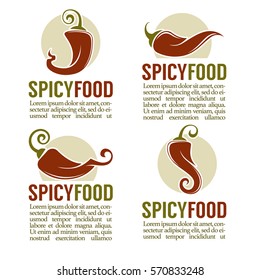Hot chili pepper logo, icons, stickers and emblems