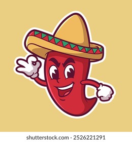 Hot Chili Pepper Mascot Logo Cartoon