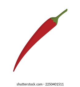 Hot chili pepper one red. Icon for spicy food and seasoning.