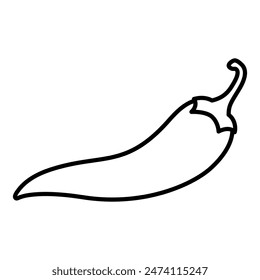 Hot chili pepper pod icon. Spice. Vector illustration.