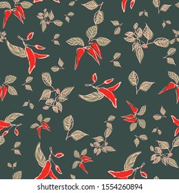 hot chili pepper seamless repeat pattern. Perfect for cuisine and textile design