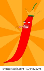 hot chili pepper sketch person in vector