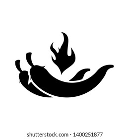 Hot chili pepper, spice vegetable symbol isolated on white background. Suitable for mexican food. Vector Illustration