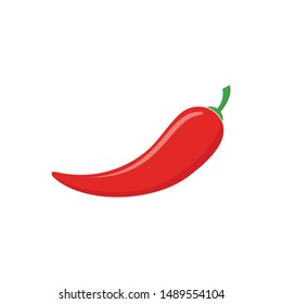 Hot chili pepper vector illustration, isolated on white background. Red chili logo design.