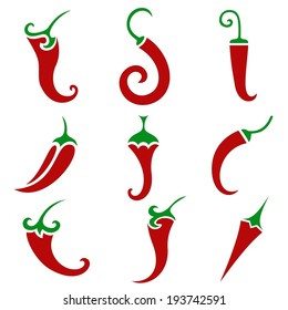 Hot chili pepper vector isolated on white background