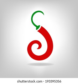 Hot chili pepper vector set isolated on white background. Logo design for the company.