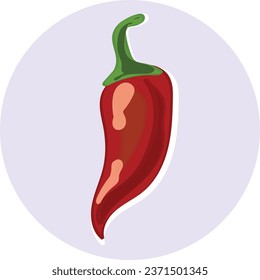 Hot chili pepper vegetable spice food ingredient. Hot Pepper Flat Design Mexico Icon stock illustration