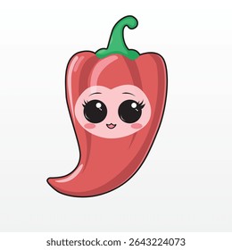 hot chili peppers in kawaii style