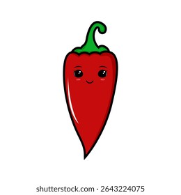 hot chili peppers in kawaii style