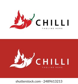 Hot Chili Peppers Logo Farm Garden Design Simple Illustration Symbol Template