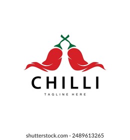 Hot Chili Peppers Logo Farm Garden Design Simple Illustration Symbol Template